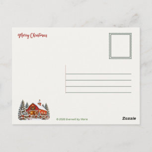Weihnachtsziege Schneefarm Postkarte