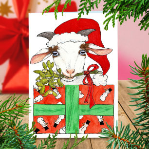 Weihnachtsziegen-Grußkarte von Nicole Janes Feiertagskarte