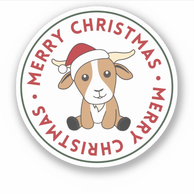 Weihnachtsziegen Wintertiere Sticker (Vorderseite)