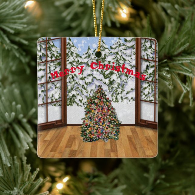 Weihnachtszimmerschmuck Keramikornament (Baum)