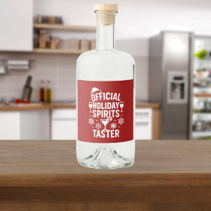 Weihnachtszitat lustige Partystimmung Tester rot Alkoholflaschenetikett