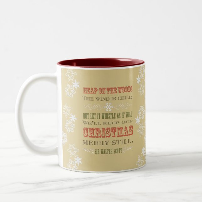 Weihnachtszitat-Tasse Zweifarbige Tasse (Links)