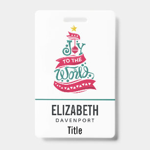 Weihnachtszitat-Typografie 'Freude der Welt' Ausweis
