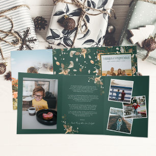 Weihnachtszitrus Botanical Florals 7 FOTO Dreifach Gefaltete Einladung