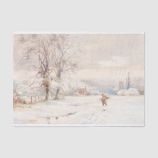 Weihnachtszittel WINTER LANDSCAPE Seidenpapier