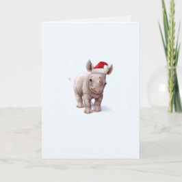 WeihnachtsZoo-Baby-Nashorn-Weihnachtskarte Feiertagskarte