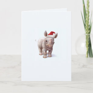 WeihnachtsZoo-Baby-Nashorn-Weihnachtskarte Feiertagskarte