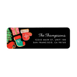 Weihnachtszucker Cookie Black Return Address Label