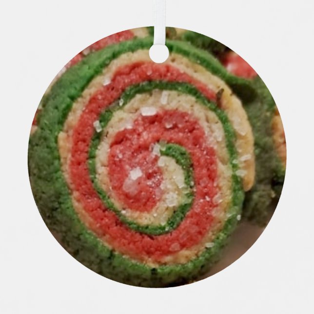 Weihnachtszucker-Kekspuff Ornament Aus Metall (Vorderseite)