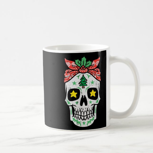 Weihnachtszucker Skull Bandana Xmas Mexikanische F Kaffeetasse (Rechts)