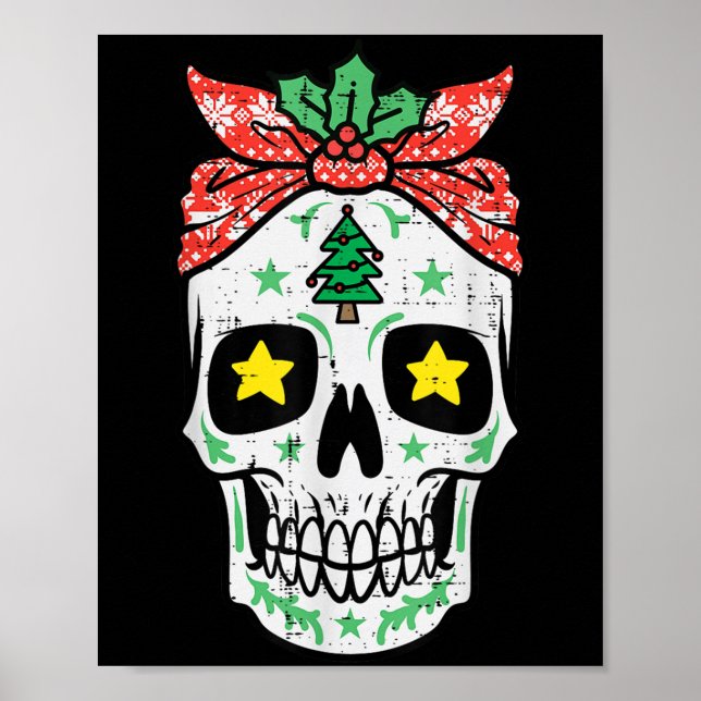 Weihnachtszucker Skull Bandana Xmas Mexikanische F Poster (Vorne)