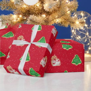 Weihnachtszucker und Schneeflocken Geschenkpapier