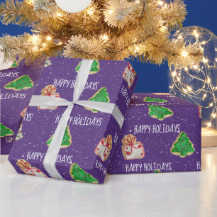 Weihnachtszucker und Schneeflocken Geschenkpapier