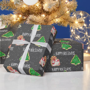 Weihnachtszucker und Schneeflocken Geschenkpapier