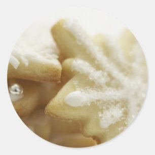 Weihnachtszuckerplätzchen-Gruß-Karten und Runder Aufkleber