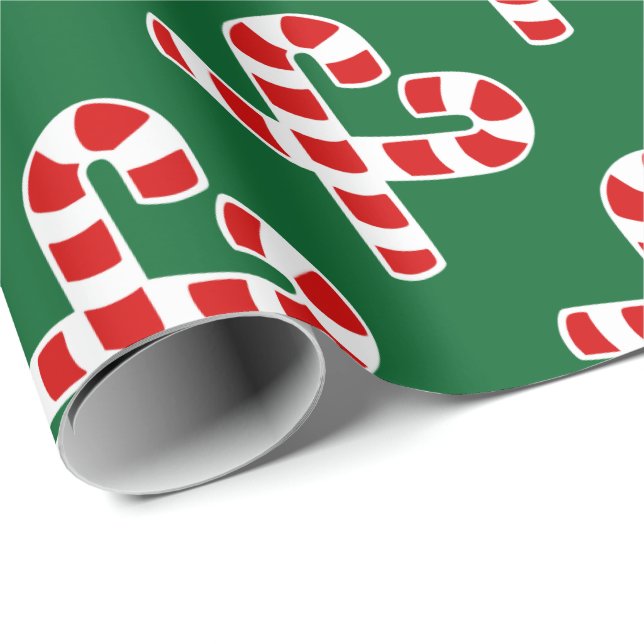 Weihnachtszuckerstange-Herz-Packpapier Geschenkpapier (Rolleneckpunkt)