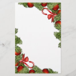 Weihnachtszuckerstange und Baumdetail stationär Briefpapier