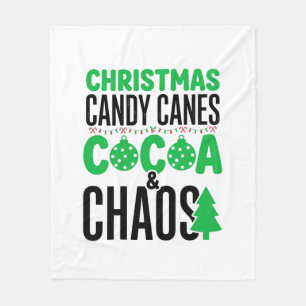 Weihnachtszuckerstangen Kakao Chaos Design Fleecedecke
