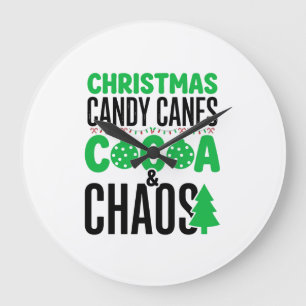 Weihnachtszuckerstangen Kakao Chaos Design Große Wanduhr