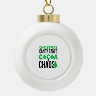 Weihnachtszuckerstangen Kakao Chaos Design Keramik Kugel-Ornament