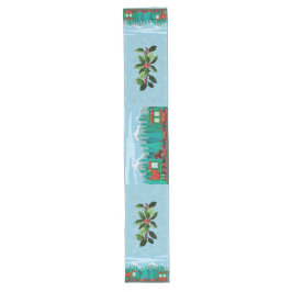 Weihnachtszug auf Sky Blue Großer Tischläufer