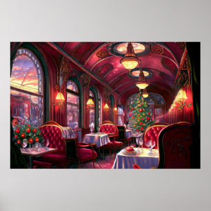 Weihnachtszug aus dem 19. Jahrhundert mit schönen Poster