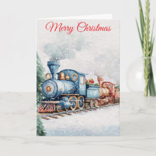 Weihnachtszug Feiertagskarte