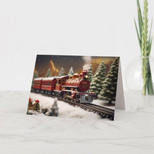 Weihnachtszug Feiertagskarte
