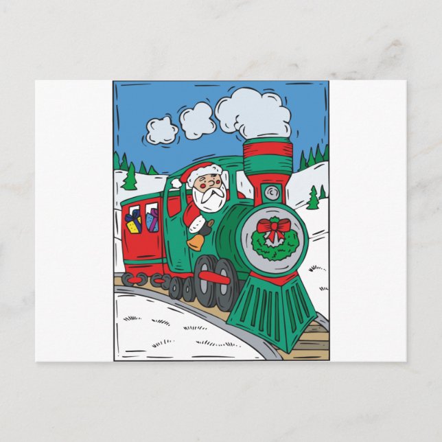 Weihnachtszug Feiertagspostkarte (Vorderseite)