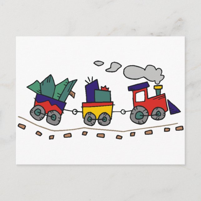 Weihnachtszug Feiertagspostkarte (Vorderseite)