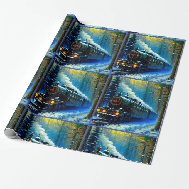 Weihnachtszug Geschenkpapier (Ungerollt)