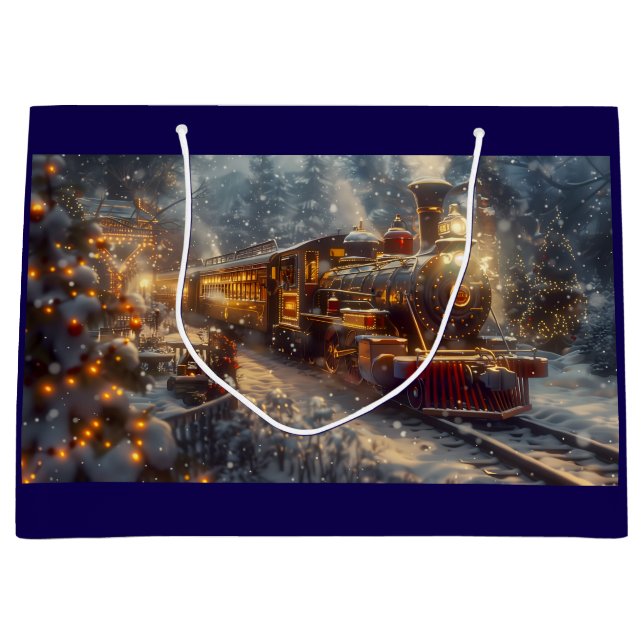 Weihnachtszug Große Geschenktüte (Vorderseite)