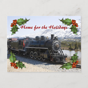 Weihnachtszug-Heimreise-Postkarte Feiertagspostkarte