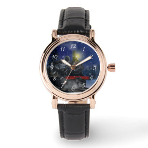 Weihnachtszug im Schnee Armbanduhr