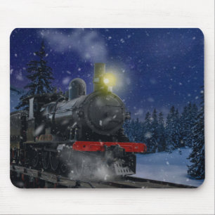 Weihnachtszug im Schnee Mousepad