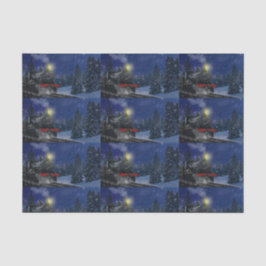 Weihnachtszug im Schnee Seidenpapier