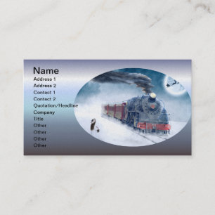 Weihnachtszug mit Mädchen und Santa Visitenkarte