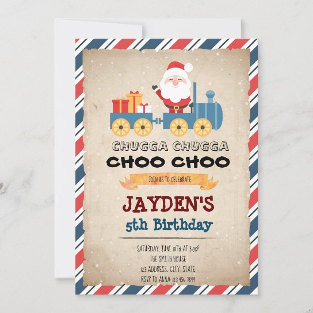 Weihnachtszug-Party Einladung (Vorderseite)