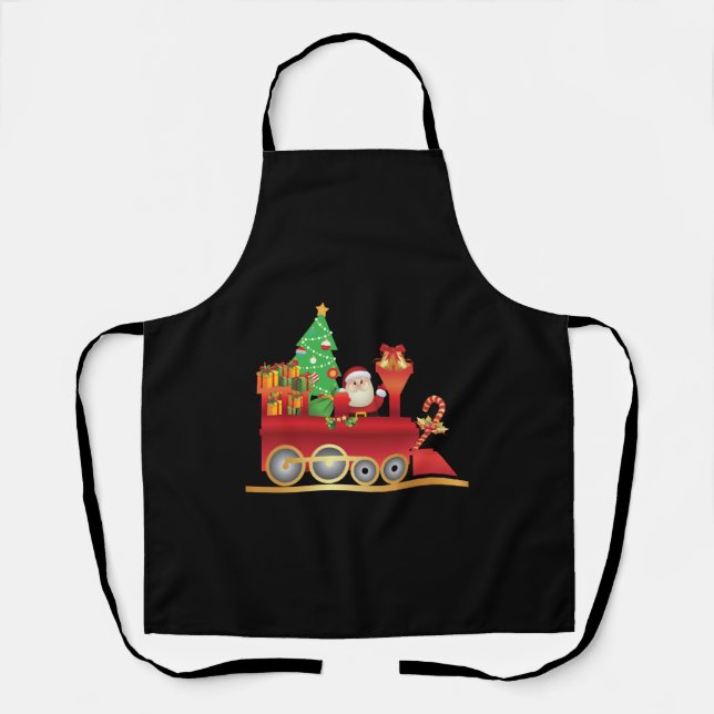 Weihnachtszug Schürze (Vorderseite)