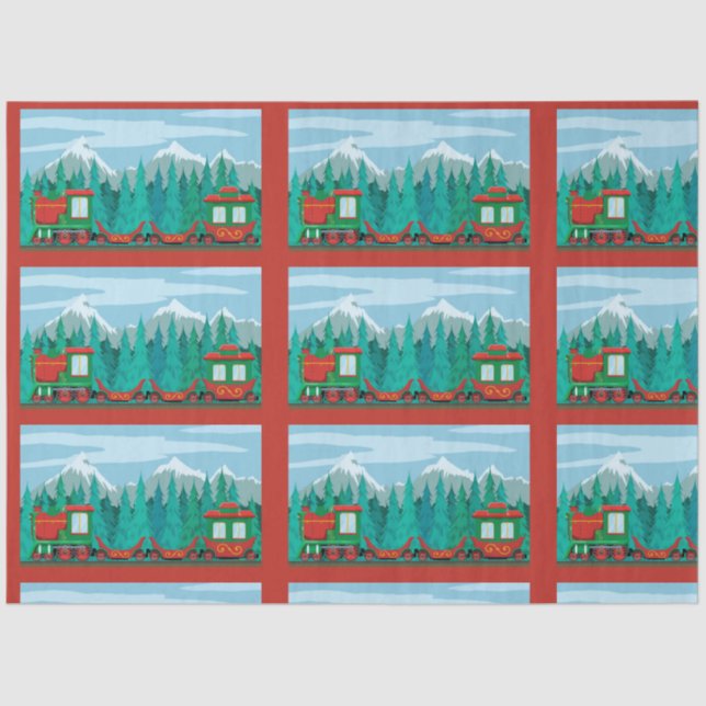 Weihnachtszug Seidenpapier (Vorderseite)