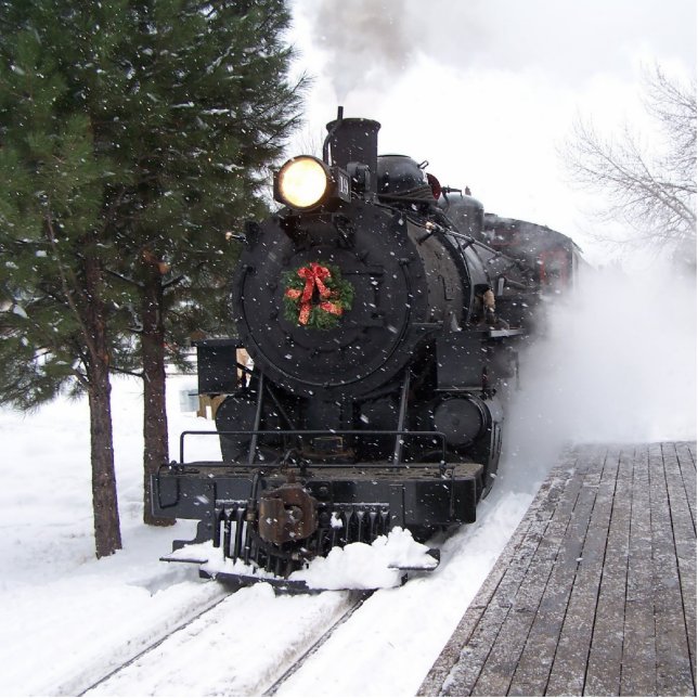 Weihnachtszug-Verzierung Fotoskulptur Ornament (Vorne)