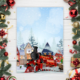 Weihnachtszug Winter Feiertagskarte