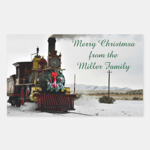 Weihnachtszugaufkleber, glänzend rechteckiger aufkleber