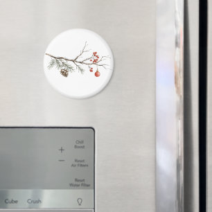 Weihnachtszweig mit Schmuck für Weihnachten Magnet