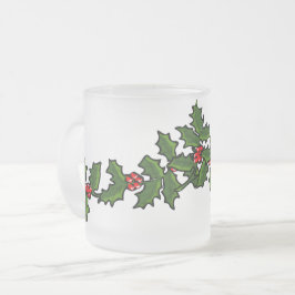 Weihnachtszweige aus Stechpalme Rot Grün Weiß Mattglastasse