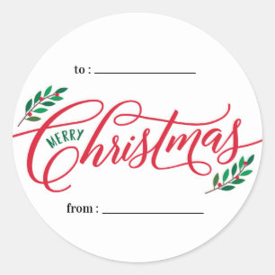 Weihnachtszweige Weihnachtsgeschenksticker Runder Aufkleber