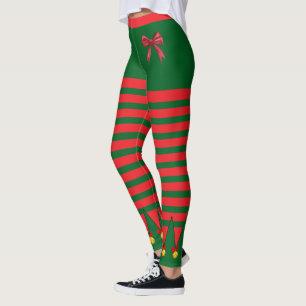 Weihnachtszwerg im klassischen Stil Rot Grüngestre Leggings