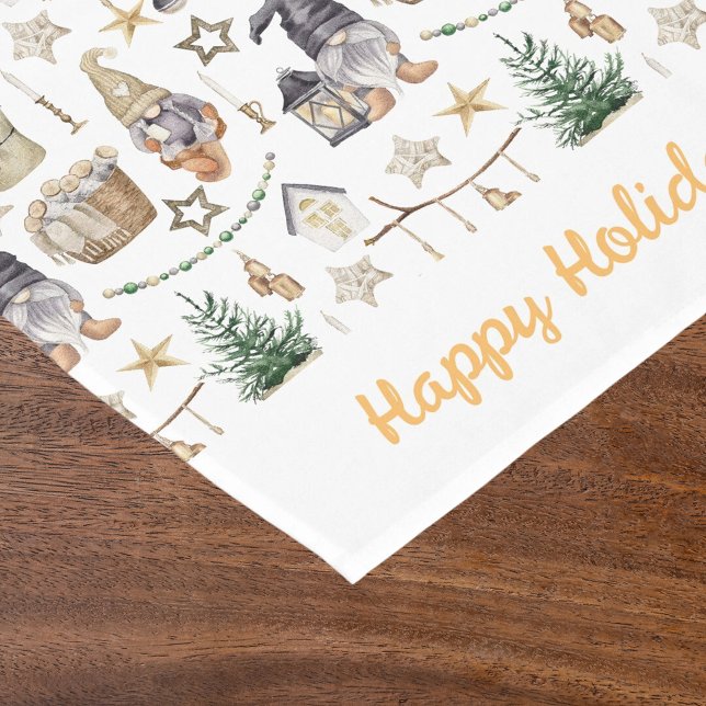 Weihnachtszwerge im nordischen Bauernstil Kurzer Tischläufer (Von Creator hochgeladen)