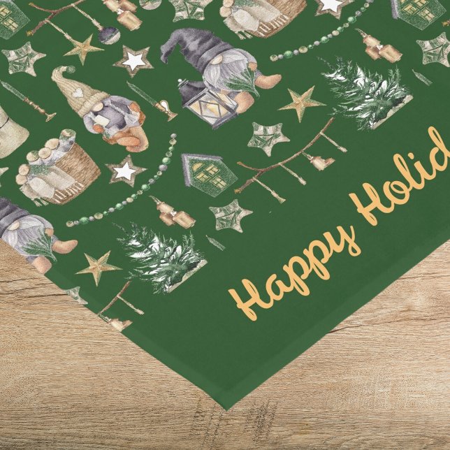 Weihnachtszwerge im Stil nordischer Bauernhäuser Kurzer Tischläufer (Von Creator hochgeladen)