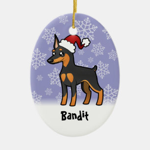 WeihnachtsZwergpinscher/Manchester Terrier Keramikornament